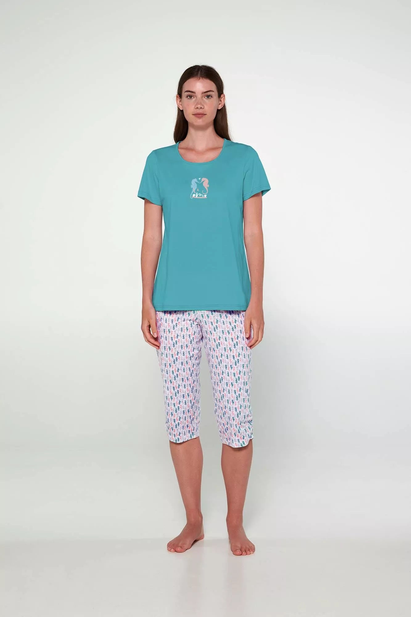 20295 729 VAMP ΓΥΝ. ΠΥΤΖΑΜΑ χρώμα: LIGHT PETROL