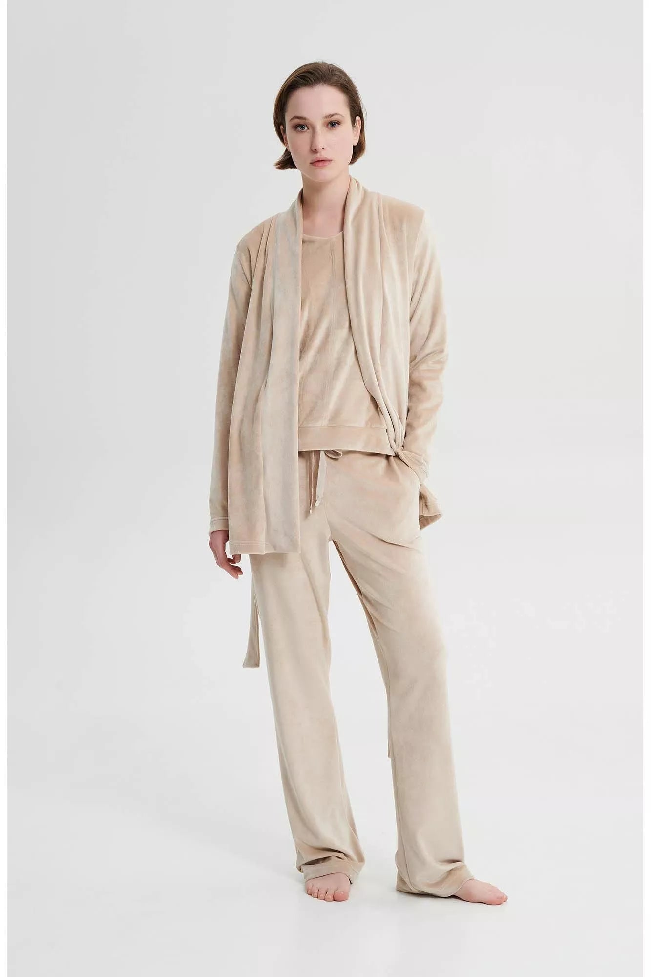 19330 111 VAMP ΓΥΝ. ΜΠΛΟΥΖΑ ΜΕ ΜΑΚΡΥ ΜΑΝΙΚΙ χρώμα: BEIGE