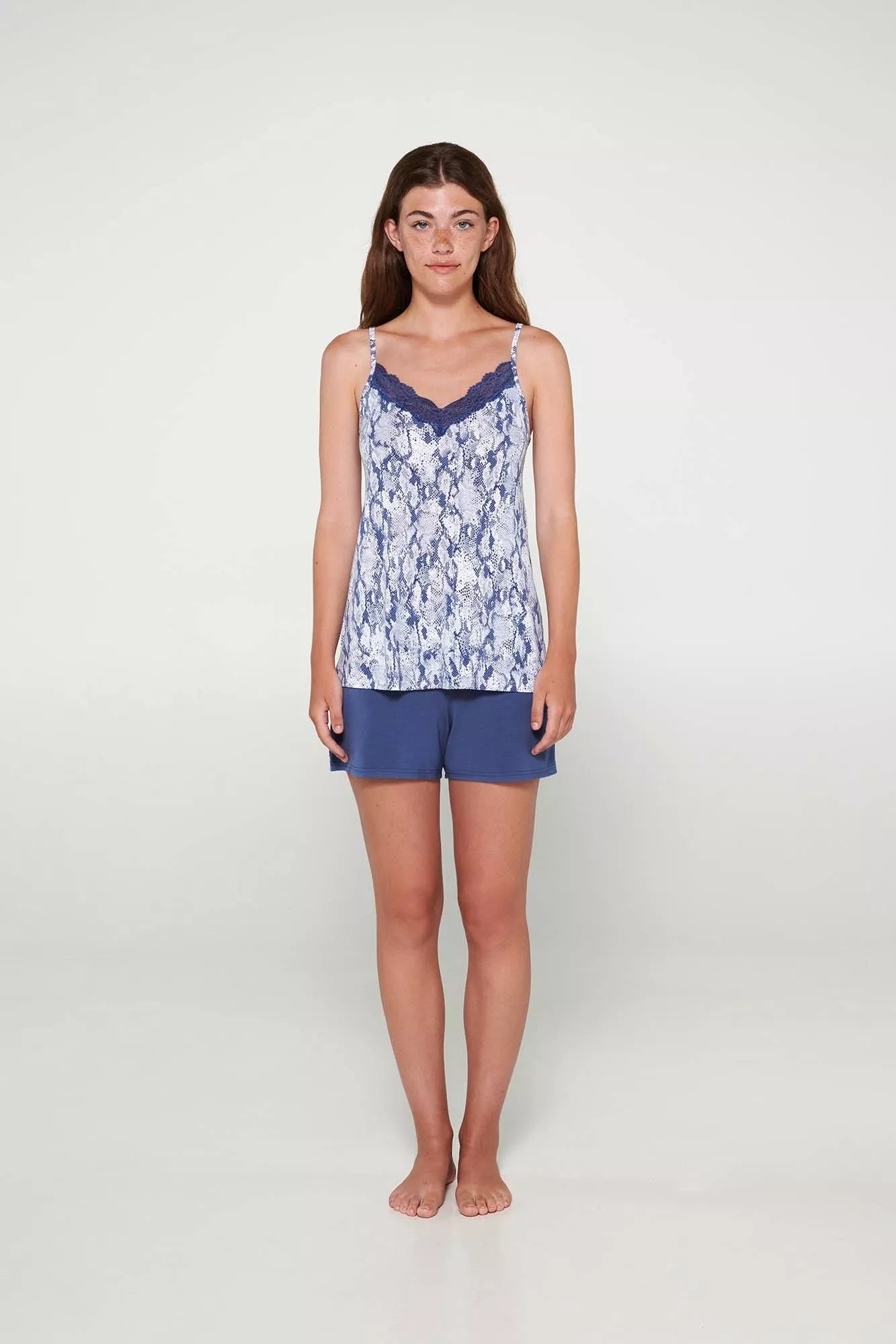 20007 724 VAMP ΓΥΝ. ΠΥΤΖΑΜΑ NYXTIKO BABY DOLL χρώμα:BLUE BOA