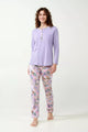 21300 825 VAMP ΓΥΝ. ΠΥΤΖΑΜΑ 100% ΒAMBAKI χρώμα: LAVENDER SWEET  Πυτζάμα Interlock με Πατιλέτα