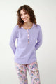21300 825 VAMP ΓΥΝ. ΠΥΤΖΑΜΑ 100% ΒAMBAKI χρώμα: LAVENDER SWEET  Πυτζάμα Interlock με Πατιλέτα