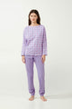 21313 825 VAMP ΓΥΝ. ΠΥΤΖΑΜΑ 100% ΒΑΜΒΑΚΙ χρώμα: LAVENDER SWEET  Λιλά Φούτερ Πυτζάμα Καλειδοσκόπιο