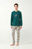 21650 814 VAMP ΑΝΔΡΙΚ. ΠΥΤΖΑΜΑ 100% BAMBAKI χρώμα:GREEN SEA MOSS  Πυτζάμα S. Jersey με Γιορτινό Μοτίβο