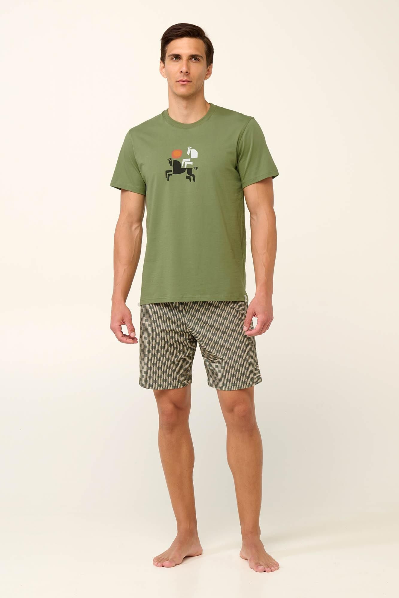 22610 861 VAMP ΑΝΔΡΙΚ. ΠΥΤΖΑΜΑ χρώμα: GREEN LODEN