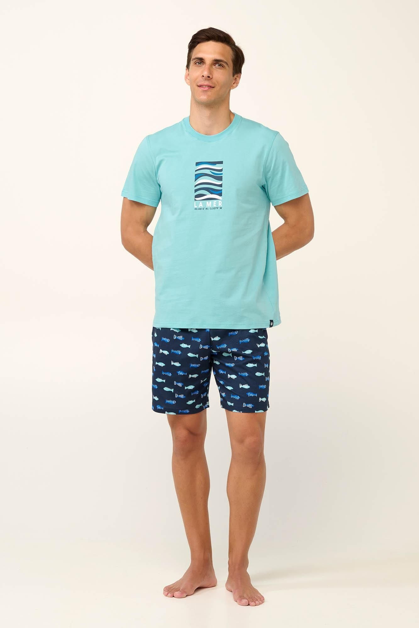 22640 870 VAMP ΑΝΔΡΙΚ. ΠΥΤΖΑΜΑ χρώμα: BLUE ANTIGUA