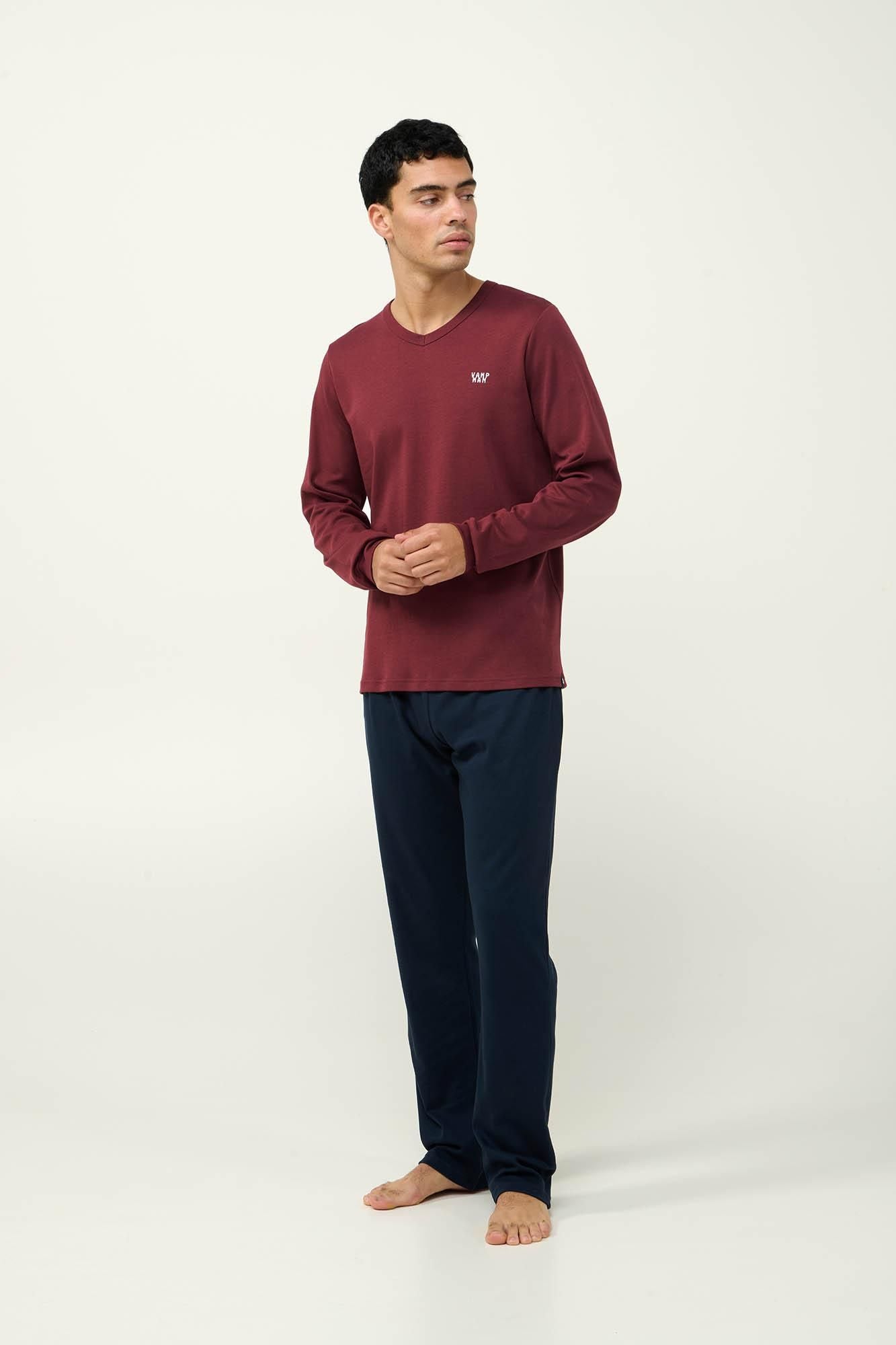 23684 669 VAMP ΑΝΔΡΙΚ. ΠΥΤΖΑΜΑ χρώμα:RED CABERNET