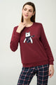23685 669 VAMP ΓΥΝ. ΠΥΤΖΑΜΑ χρώμα:RED CABERNET