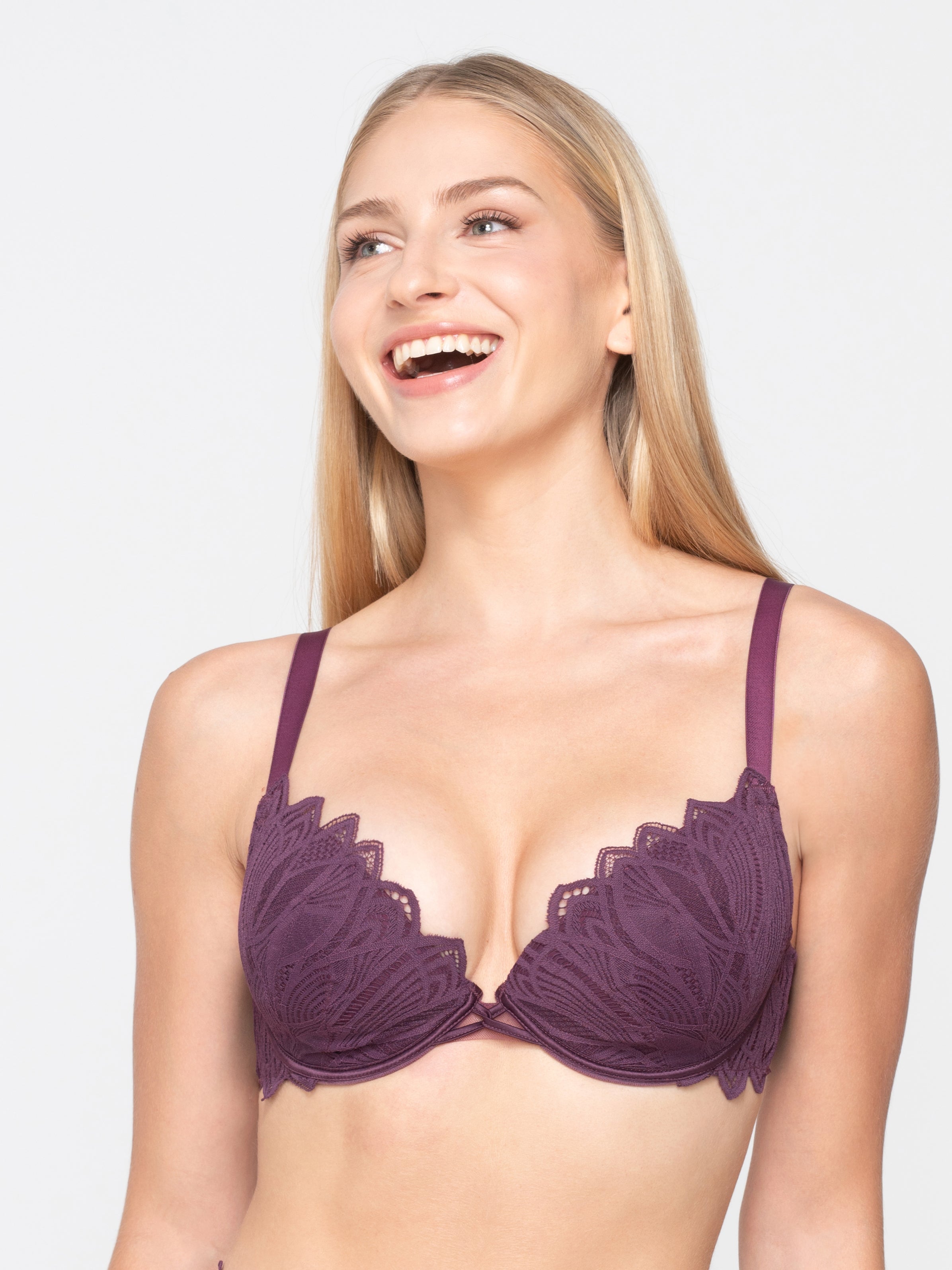 16701 LUNA ΓΥΝ. ΣΤΗΘΟΔΕΣΜΟΣ SYLVIE PUSH-UP BIG SIZE CUP D χρώμα: AUBERGINE