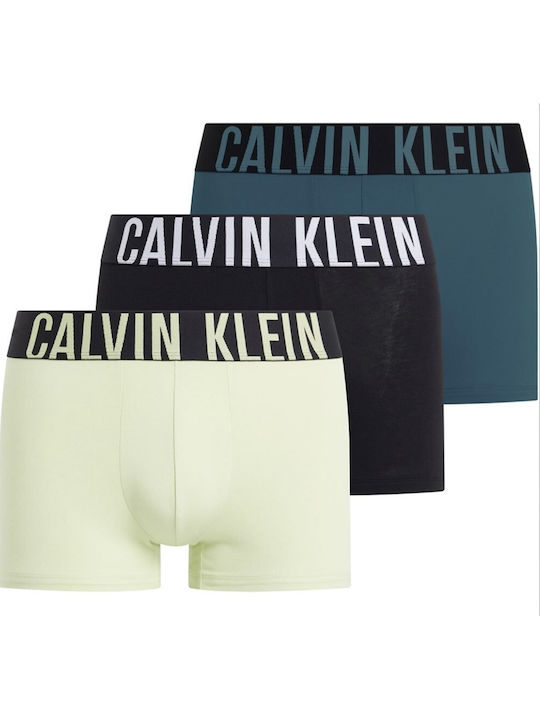 000NB3608 OG5 TRUNK 3PK CALVIN KLEIN ΑΝΔΡΙΚ. ΕΣΩΡΟΥΧΟ ΜΠOΞΕΡ 3 PACK Σετ 3 TEM ΜΑΥΡΟ, ΜΑΥΡA ME ΜΑΥΡΑ ΦΑΡΔΕΙΑ ΛΑΣΤΙΧΑ ΜΕ ΛΟΓΟΤΥΠΟ ΧΡΩΜΑΤΟΣ  ΛΕΥΚΟ ΚΙΤΡΙΝΟ, ΠΕΤΡΟΛ