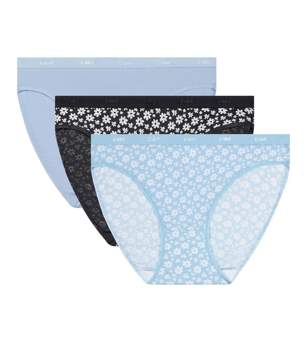 D4C17 P3Q08355GN DIM LES POCKETS COTON STRETCH CONFORT ΓΥΝ. ΕΣΩΡΟΥΧΟ ΣΛΙΠ ΣΕΤ 3 ΤΕΜΑΧΙΩΝ, χρώμα: 1 ΣΙΕΛ ΕΜΠΡΙΜΕ, 1 ΜΑΥΡΟ ΕΜΠΡΙΜΕ, 1 ΣΙΕΛ) ΣΙΕΛ ΕΜΠΡΙΜΕ- ΜΑΥΡΟ ΕΜΠΡΙΜΕ-ΣΙΕΛ