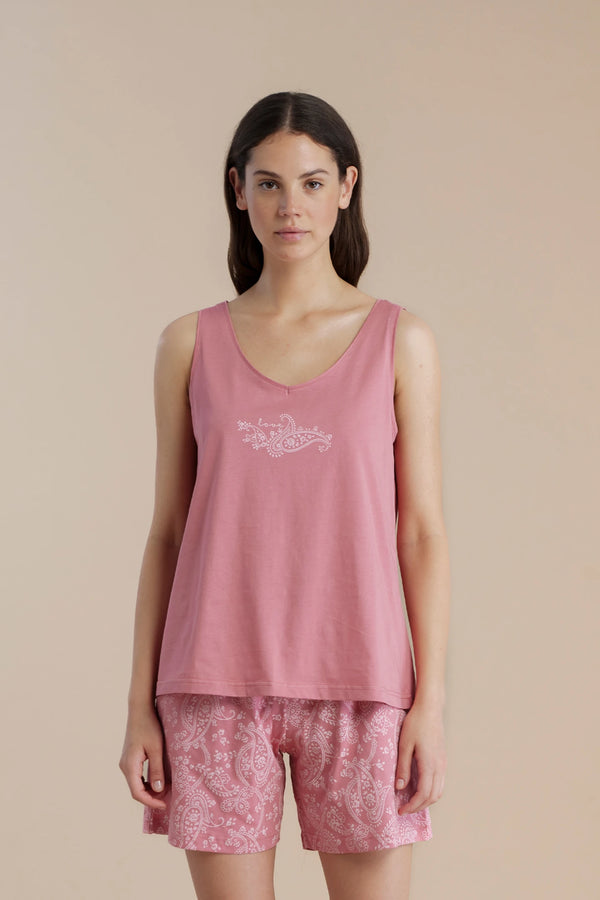 FA009160 NOIDINOTTE ΓΥΝ. ΠΥΤΖΑΜΑ χρώμα: ROSA PESCA ROSA PESCA (ροζ)