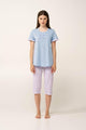 24243 931 VAMP ΓΥΝ. ΠΥΖΑΜΑ 100% ΒΑΜΒΑΚΙ χρώμα:BLUE KENTUCKY