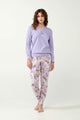 21303 825 VAMP ΓΥΝ. ΠΥΤΖΑΜΑ 100% ΒAMBAKI χρώμα: LAVENDER SWEET  Πυτζάμα Interlock με Μανσέτες