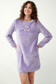21305 825 VAMP ΓΥΝ. ΝΥΧΤΙΚΟ 100% POLYESTER  χρώμα:LAVENDER SWEET  Νυχτικό Fleece με Τσέπες