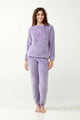 21306 825 VAMP ΓΥΝ. ΠΥΤΖΑΜΑ 100% ΠΟΛΥΕΣΤΕΡ χρώμα: LAVENDER SWEET  Πυτζάμα Interlock με Fleece Μανσέτες
