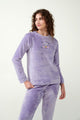 21306 825 VAMP ΓΥΝ. ΠΥΤΖΑΜΑ 100% ΠΟΛΥΕΣΤΕΡ χρώμα: LAVENDER SWEET  Πυτζάμα Interlock με Fleece Μανσέτες