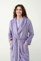 21332 825 VAMP ΓΥΝ. ΡΟΜΠΑ χρώμα: LAVENDER SWEET  Μακριά Σταυρωτή Fleece Ρόμπα