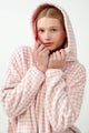 21423 428 VAMP ΓΥΝ. ΝΥΧΤΙΚΟ 100% POLYESTER  χρώμα:PINK PEACH  Πιε-Ντε-Πουλ Fleece Νυχτικό με Κουκούλα