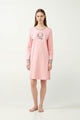 21492 428 VAMP ΓΥΝ. ΝΥΧΤΙΚΟ 100% BAMBAKI χρώμα:PINK PEACH  Interlock Νυχτικό με Μανσέτες