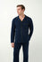 21623 180 VAMP ΑΝΔΡΙΚ. ΠΥΤΖΑΜΑ 100% BAMBAKI χρώμα:BLUE  Κουμπωτή Πυτζάμα Interlock
