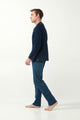 21681 180 VAMP ΑΝΔΡΙΚ. ΠΥΤΖΑΜΑ 100% BAMBAKI χρώμα:BLUE  Πυτζάμα S. Jersey με Γεωμετρικό Μοτίβο Κύβων