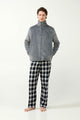 21706 104 VAMP ΑΝΔΡΙΚ. ΖΑΚΕΤΑ  100% ΠΟΛΥΕΣΤΕΡ χρώμα:GRAY  Fleece Ρόμπα Ζιβάγκο με Φερμουάρ
