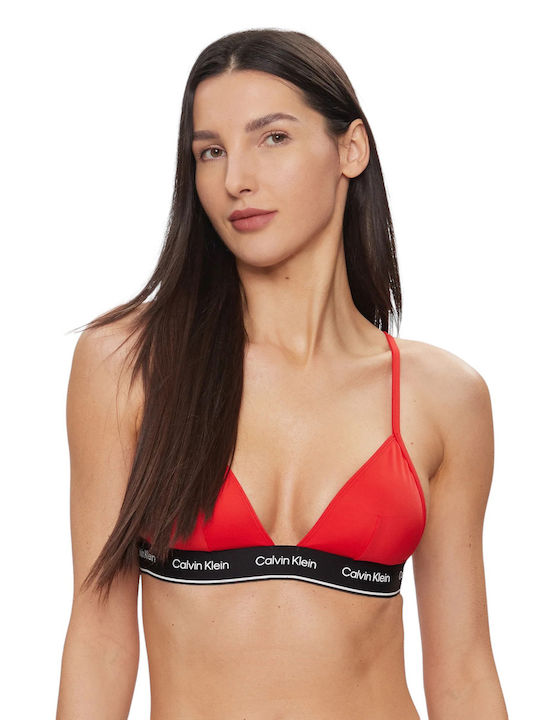 KW0KW02424 XNE CALVIN KLEIN ΓΥΝ. ΜΑΓΙΩ ΣΤΗΘΟΔΕΣΜΟΣ τριγωνάκι χρώμα: ΚΟΚΚΙΝΟ