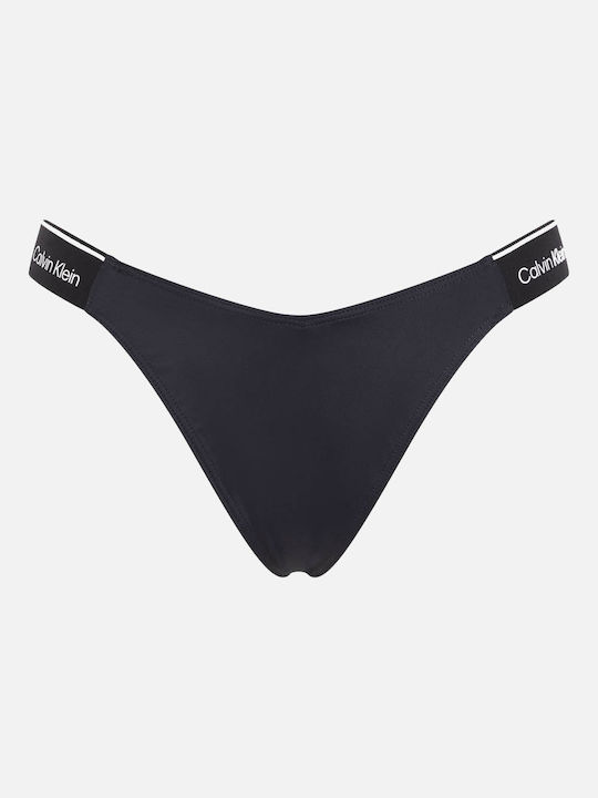 KW0KW02430 BEH CALVIN KLEIN ΓΥΝ. ΜΑΓΙΩ ΣΛΙΠ χρώμα: ΜΑΥΡΟ