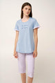 24243 931 VAMP ΓΥΝ. ΠΥΖΑΜΑ 100% ΒΑΜΒΑΚΙ χρώμα:BLUE KENTUCKY