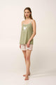 24289 640 VAMP ΓΥΝ. ΠΥTZΑΜΑΚΙ  Babydoll  100% ΒΑΜΒΑΚΙ χρώμα:GREEN TEA