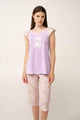 24304 929 VAMP ΓΥΝ. ΠΥΖΑΜΑ 100% ΒΑΜΒΑΚΙ χρώμα:LILA PASTEL