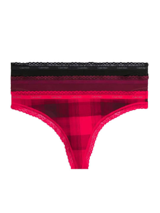 000QD5151E I24 CALVIN KLEIN ΓΥΝ. ΕΣΩΡΟΥΧΟ STRING ΔΑΝΤΕΛΑ 3 ΤΕΜ. ΚΟΚΚΙΝΟ