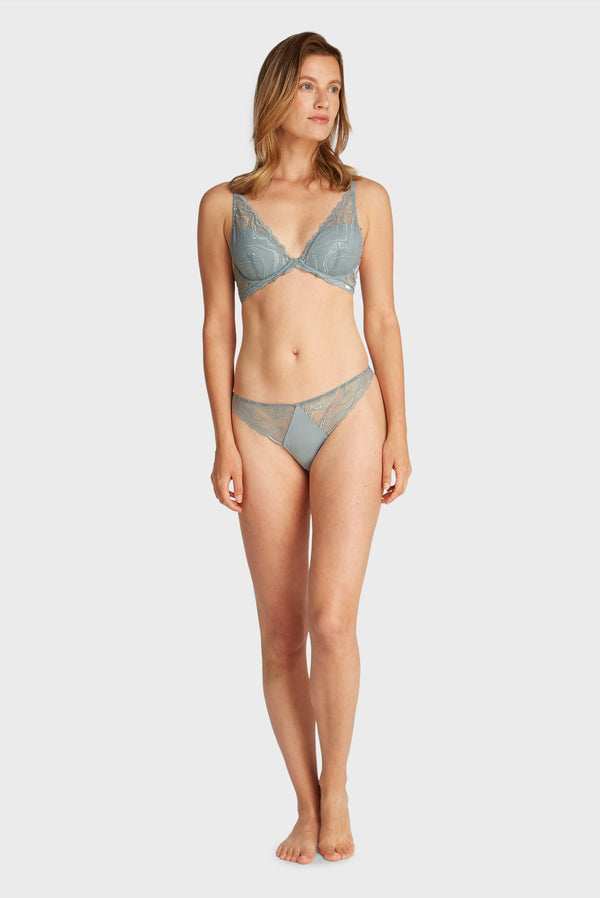 000QF8121E UB10C 32 CALVIN KLEIN ΓΥΝ. ΣΤΗΘΟΔΕΣΜΟΣ PUSH UP PLUNGE χρώμα: ΓΚΡΙ ΜΠΛΕ