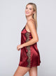82000 PRESTIGE CHEMISE LUNA  ΓΥΝ. ΝΥΧΤΙΚΟ ΣΑΤΕΝ ΜΕ ΔΑΝΤΕΛΑ χρώμα: ΚΟΚΚΙΝΟ (ΜΠΟΡΝΤΩ)