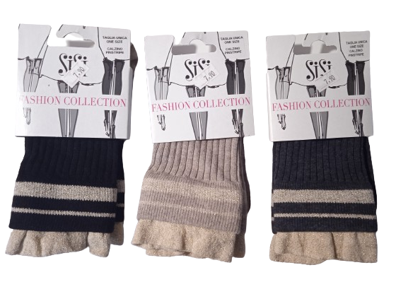 1773 SI SISI 0006 ΝΕΡΟ CALZINO PINSTRIPE ΓΥΝ. ΚΑΛΤΣΑ ΣΟΣΣΟΝΙ ΟΝΕ SIZE χρώμα: ΜΑΥΡΟ