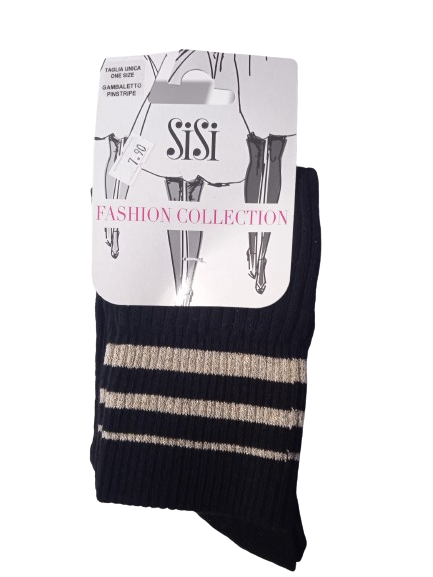 1772 0006 NERO SI SISI GAMBALETTO PINSTRIPE ΓΥΝ. ΚΑΛΤΣΑ ΤΡΟΥΑ-ΚΑΡ ΟΝΕ SIZE χρώμα: ΜΑΥΡΟ
