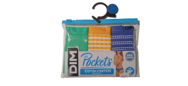 D4C17 DIM LES POCKETS COTON STRETCH CONFORT ΓΥΝ. ΕΣΩΡΟΥΧΟ ΣΛΙΠ ΣΕΤ 3 ΤΕΜΑΧΙΩΝ, ΣΧΕΔΙΑ:ΕΜΠΡΙΜΕ:ΠΡΑΣΙΝΟ-ΚΙΤΡΙΝΟ-ΜΠΛΕ