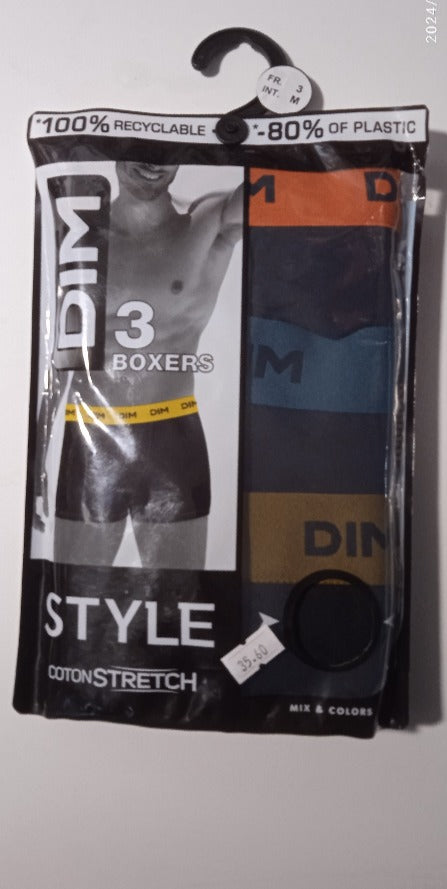D005D ATJ DIM ΑΝΔΡΙΚ. ΕΣΩΡΟΥΧΟ BOXER COTTON STRETCH SET 3 TEM χρώμα ΜΑΥΡΑ, ΜΕ ΛΟΓΟΤΥΠΟ DIM ΣΤΟ ΦΑΡΔΥ ΛΑΣΤΙΧΟ ΜΕ ΦΟΝΤΟ: ΚΙΤΡΙΝΟ, ΜΩΒ, ΓΚΡΙ ΜΑΥΡΟ