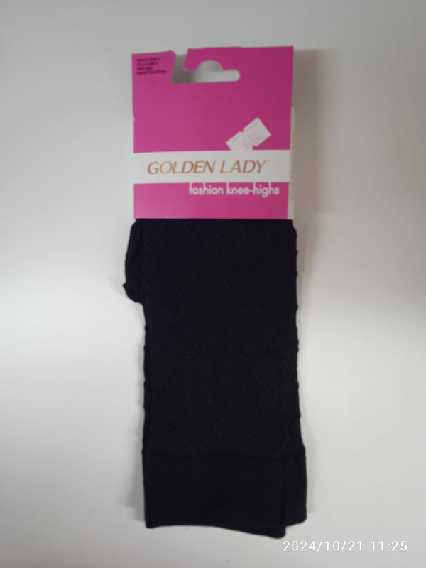 155G GG FASHION KNEE-HIGHS GAMB. INTERLOCK UNICA ONE SIZE 099A NERO GOLDEN LADY ΓΥΝ. ΚΑΛTΣΑ χρώμα:ΜΑΥΡΟ