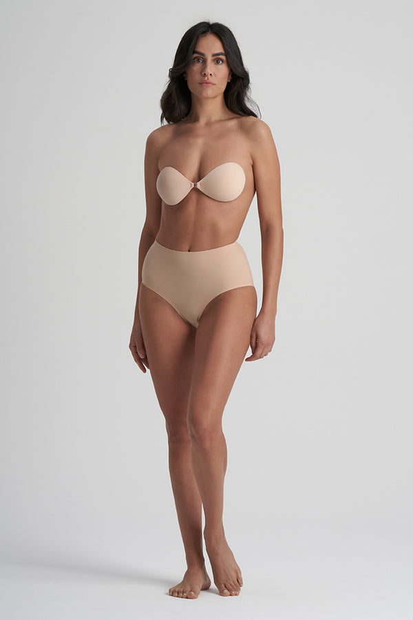 BYE BRA BEIGE INVISIBLE ΓΥΝ. ΣΤΗΘΟΔΕΣΜΟΣ χρώμα:ΜΠΕΖ ΜΑΥΡΟ