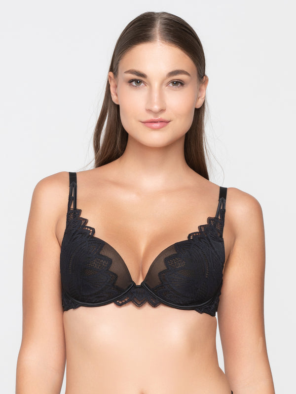 16700 LUNA ΓΥΝ. ΣΤΗΘΟΔΕΣΜΟΣ SYLVIE PUSH-UP CUP C χρώμα: ΜΑΥΡΟ
