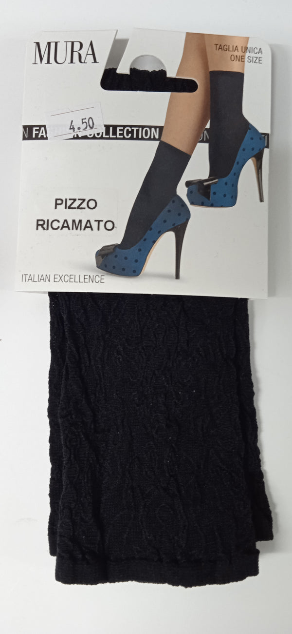 MC4072 MURA PIZZO RICAMATO  INTEMERI ΓΥΝ. ΚΑΛΤΣΑΚΙ ΜΑΥΡΟ