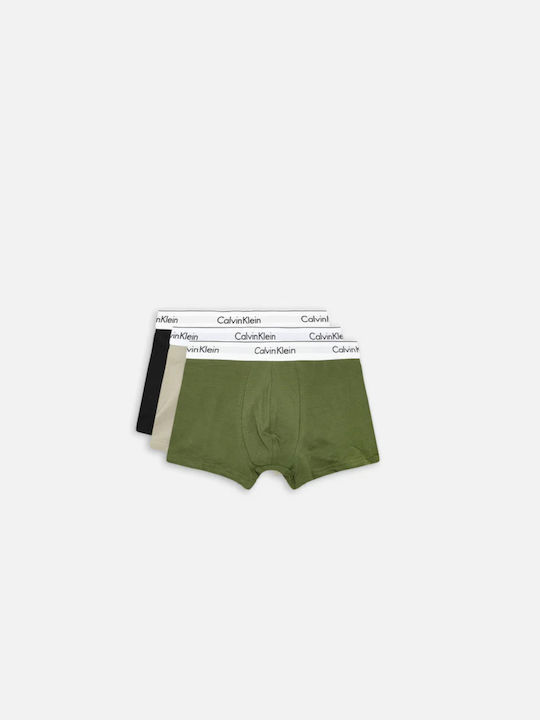 000NB2380A MBO CALVIN KLEIN ΑΝΔΡΙΚ. ΕΣΩΡΟΥΧΟ ΜΠOΞΕΡ BRIEF 3PK Σετ 3 TEM. ΜΑΥΡΟ, ΠΡΑΣΙΝΟ, ΓΚΡΙ  ΜΕ ΜΑΥΡΟ ΛΟΓΟΤΥΠΟ ΣΤΟ ΛΕΥΚΟ ΦΑΡΔΥ ΛΑΣΤΙΧΟ