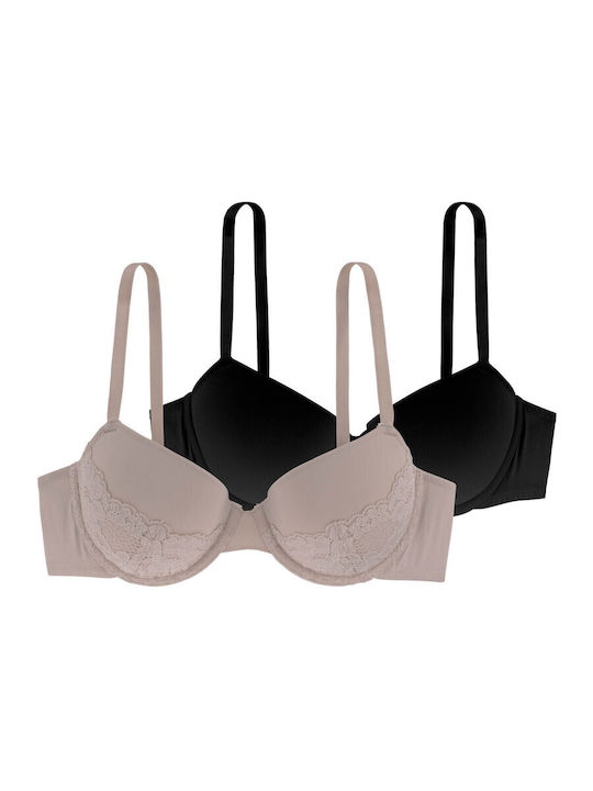 VFXTT0001LA101-2X0308 ASS DORINA DEMI ΓΥΝ. ΣΤΗΘΟΔΕΣΜΟΣ 2 ΤΕΜ. χρώματα: 1 ΜΠΕΖ, 1 ΜΑΥΡΟ