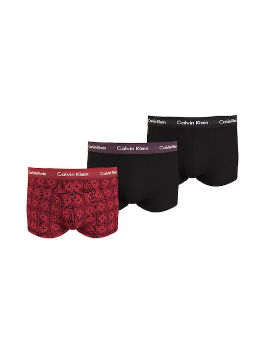 000NB3055A Ι1Ζ LOW RISE TRUNK 3PK,  CALVIN KLEIN ΑΝΔΡΙΚ. ΕΣΩΡΟΥΧΟ ΜΠOΞΕΡ 3 PACK Σετ 3 TEM 2 ΜΑΥΡΟ, 1 ΚΟΚΚΙΝΟ