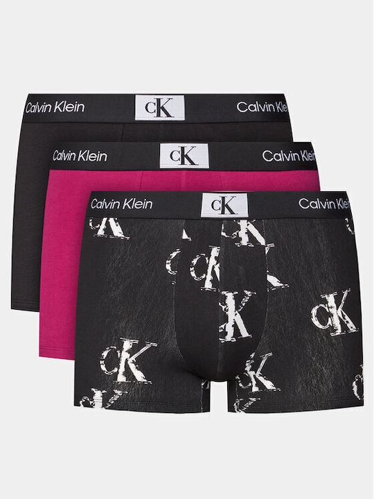000NB3528E MRS TRUNK 3PK CALVIN KLEIN ΑΝΔΡΙΚ. ΕΣΩΡΟΥΧΟ ΜΠOΞΕΡ 3 PACK Σετ 3 TEM ΜΑΥΡΟ, ΜΑΥΡΟ ΜΕ ΣΧΕΔΙΟ, ΦΟΥΞΙΑ ME ΛΑΣΤΙΧΑ ΧΡΩΜΑΤΟΣ  ΓΚΡΙ