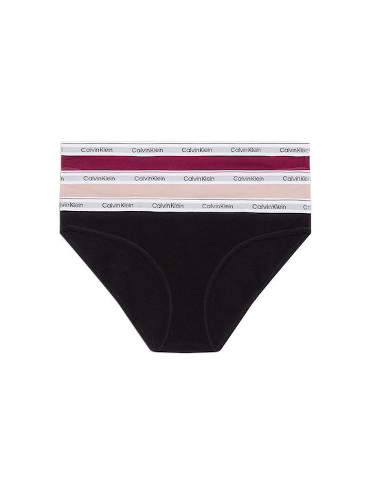 000QD5207E NP6 MORDEN LOGO THONG COTTON STRETCH CALVIN KLEIN ΓΥΝ. ΕΣΩΡΟΥΧΟ BIKINI 3 ΤΕΜ. χρώματα: ΜΠΟΡΝΤΩ, ΣΟΜΟΝ, ΜΑΥΡΟ