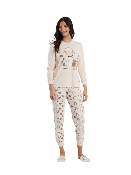 6360HP HAPPY PEOPLE ΓΥΝ. ΠΥΤΖΑΜΑ χρώμα:ΣΟΜΟΝ