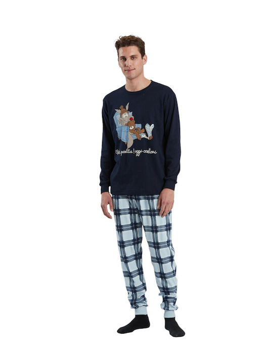 6355HP HAPPY PEOPLE ΑΝΔΡΙΚ. ΠΥΤΖΑΜΑ χρώμα:ΜΠΛΕ ΣΙΕΛ ΣΟΜΟΝ