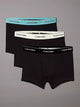 LV00NB4392 VRB LOW RISE TRUNK 3PK CALVIN KLEIN ΑΝΔΡΙΚ. ΕΣΩΡΟΥΧΟ ΜΠOΞΕΡ 3 PACK Σετ 3 TEM classic Fit  100% ΒΑΜΒΑΚΙ, χρώματα: ΜΑΥΡA ΜΕ ΛΑΣΤΙΧΑ ΧΡΩΜΑΤΟΣ: ΛΕΥΚΟ, ΒΕΡΑΜΑΝ, ΠΡΑΣΙΝΟ